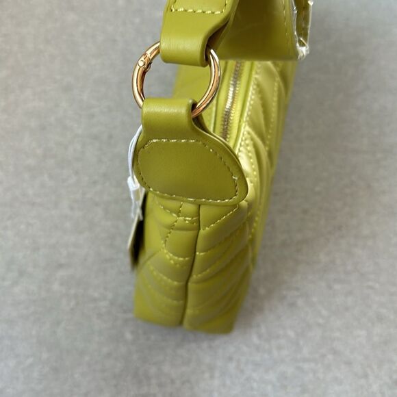 NWT Urban Expressions Bodhi Quilted Vegan Leather Shoulder Purse Bag in Citron - Picture 7 of 14